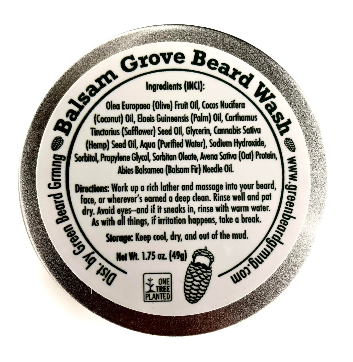 Balsam Grove Beard & Mustache Wash Bar – Natural Solid Shampoo for Men | Travel (1.75 oz)