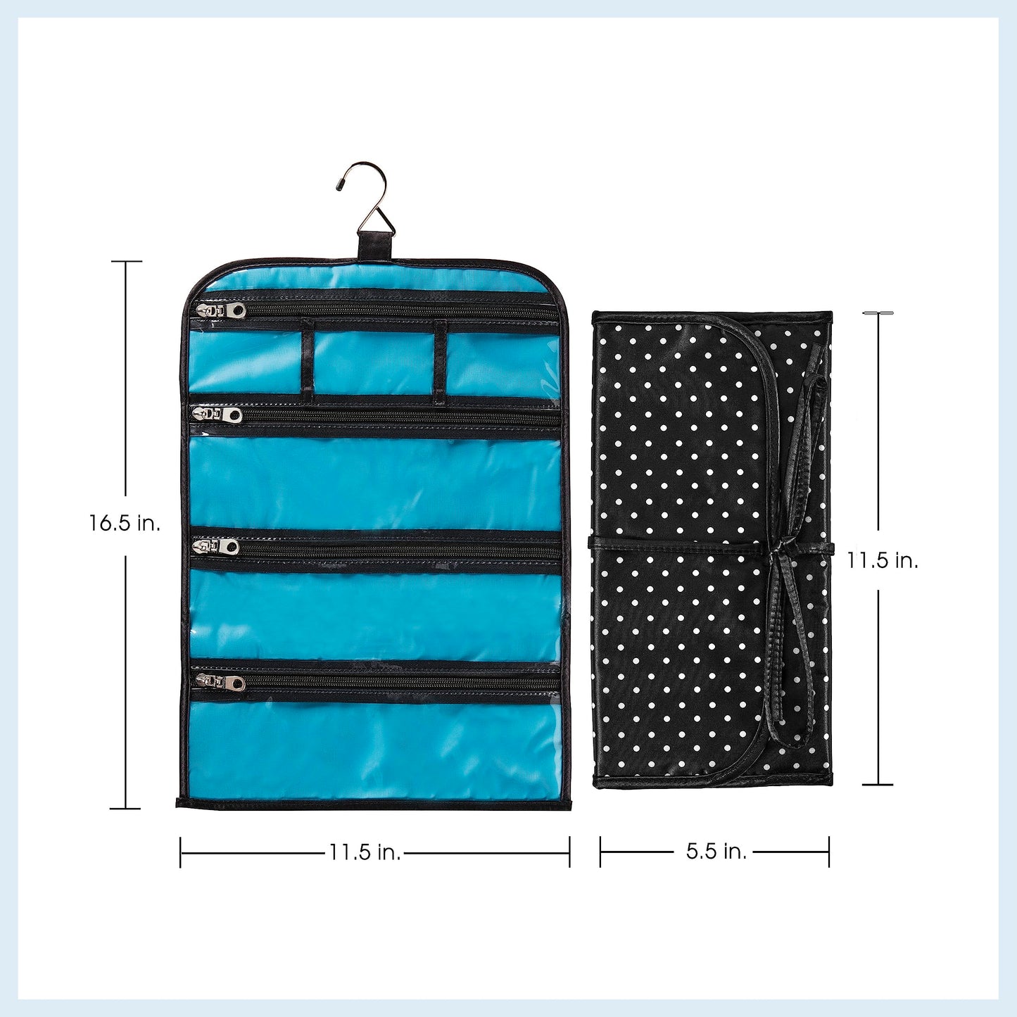 Travel Smart by Conair Jewelry Roll Bag, Black/White