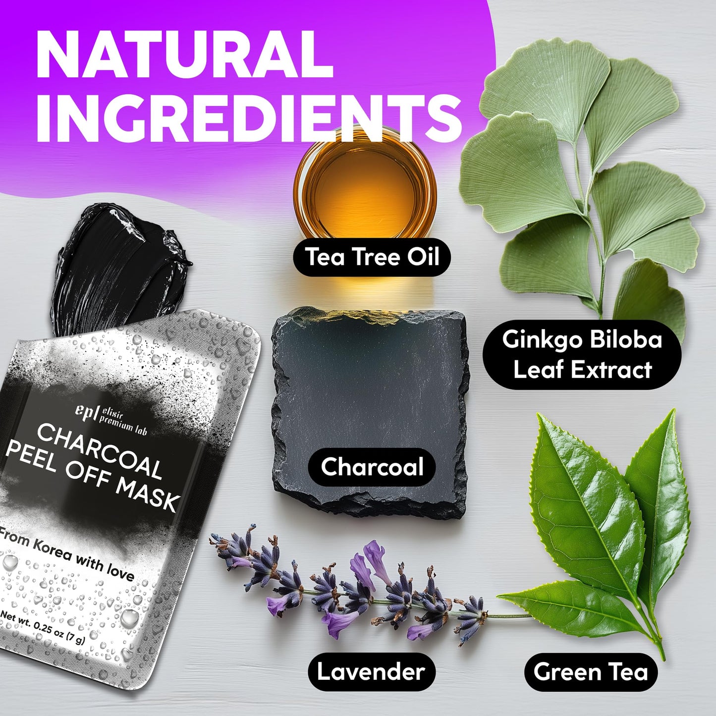 Korean Activated Charcoal Face Mask Peel Off - Blackhead Remover Mask - Facial Peeling & Nose Pore Cleaner - Black Head Remover for Face - Alternative to Pore Strips - Korean Skin Care Masks - 8 Pack