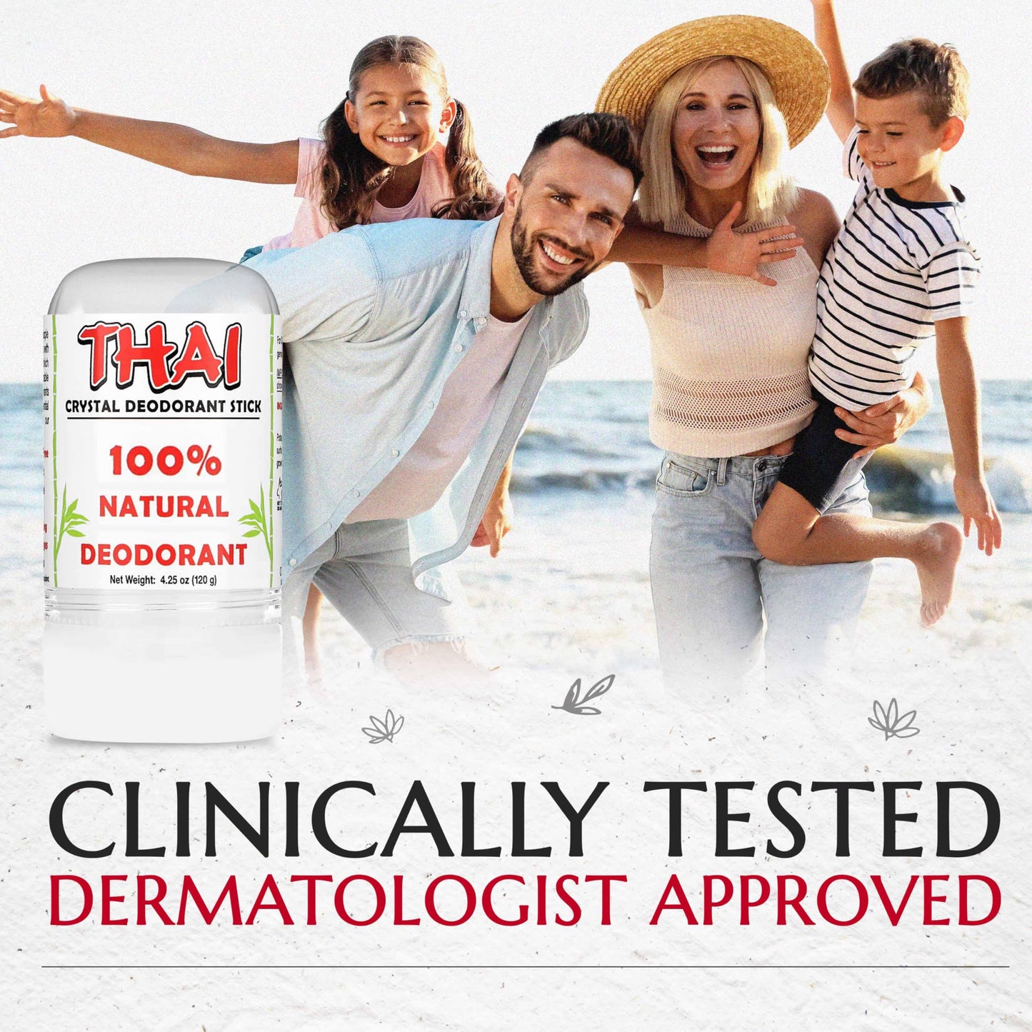 2-PACK Thai Deodorant Stones - Clinically Tested - Crafted in USA - Dermatologist Approved Natural Crystal Salt Odor Protection for Men, Women & Teens