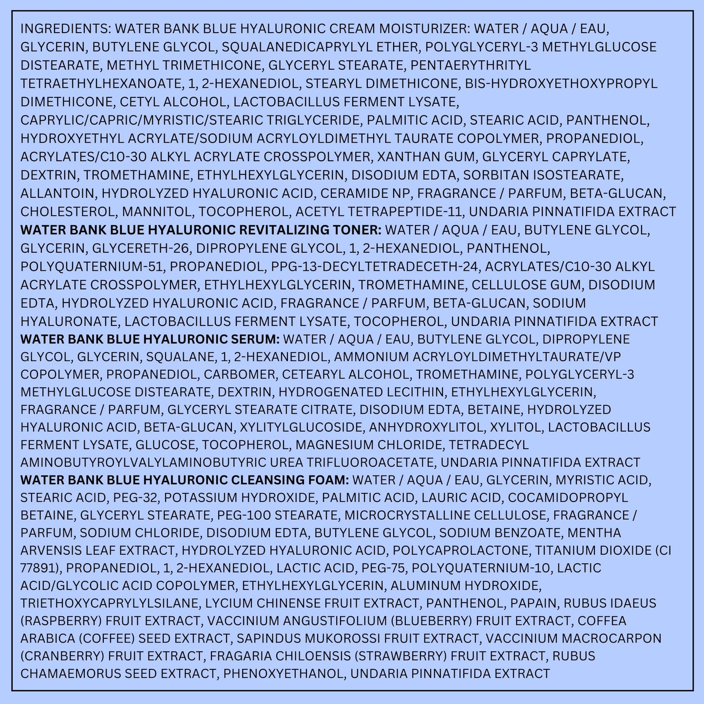 LANEIGE Water Bank Hydration Set: Hyaluronic Acid, Barrier-Boosting Hydration, Full Sized, Travel Sized