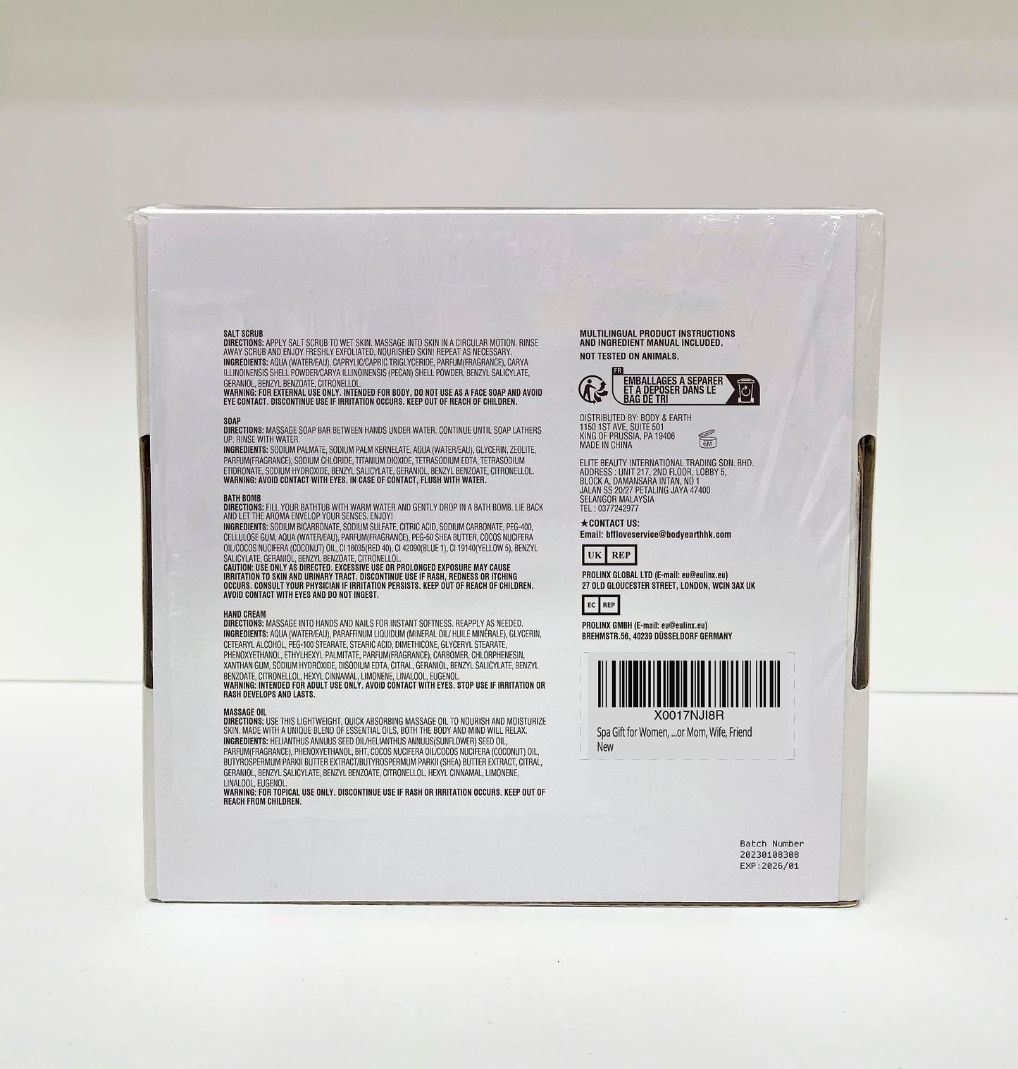 Spa Gifts for Women, Gift Set, Self Care Kit, Birthday Gifts, 5pc Rose Bath Sets Include Massage Oil, Bath Bomb, Salt Scrub, Soap, Hand Cream, Christmas Gifts for Mom