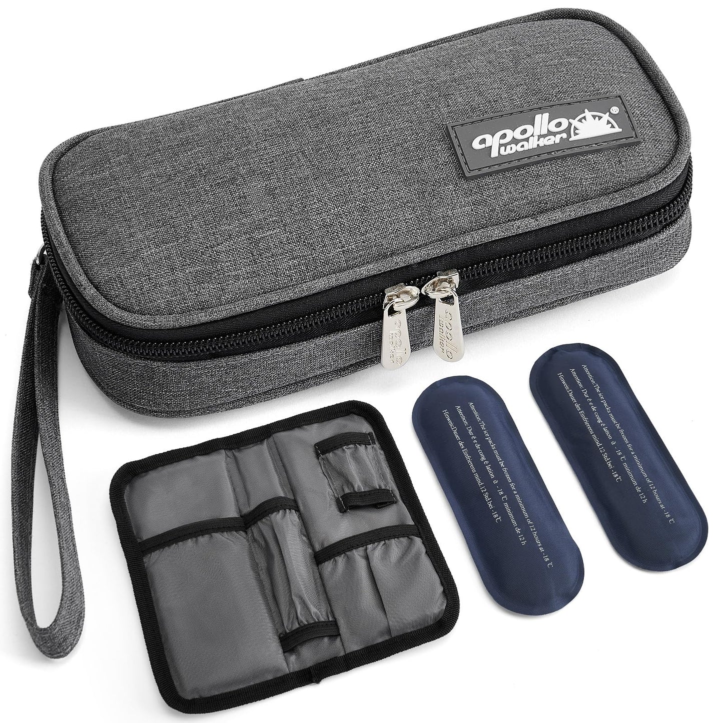 apollo walker Insulin Cooler Travel Case Diabetic Medication Cooler with Ice Packs and Insulation Liner insulin cooler travel case tsa approved