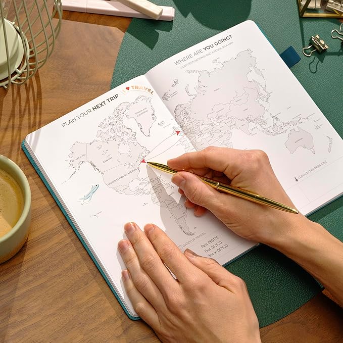 Clever Fox Travel Journal - Itinerary Travel Planner Organizer for Women, Men and Couples, Travel Log Journal, Lasts 5 Trips, A5 (Aquamarine, A5 (5.8" x 8.3"))
