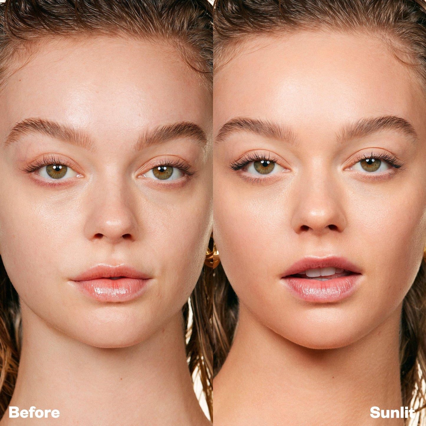 Kosas Mini DreamBeam Water Resistant Sunscreen SPF 40, Travel Size Face Sunscreen - Lightweight Makeup Base w/Hyaluronic Acid, Ceramides & Peptides - Golden Glow, Sunlit, 15ml