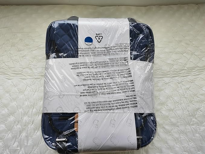 KROSER Carry On Underseat Multi-functional, 16-inch Underseater Lightweight Overnight Suitcase for Women, Haze Blue