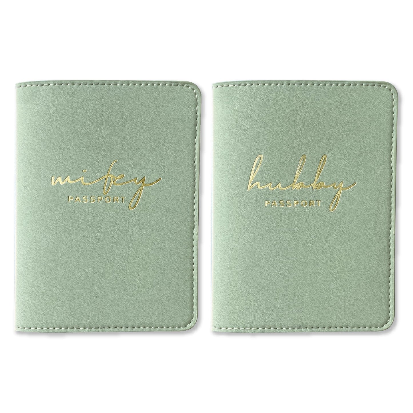 GroomBrideGifts Hubby and Wifey Passport Holder - Engagement Gifts for Couples | Wedding Travel Essentials for Couples | Honeymoon Gifts for Newlyweds