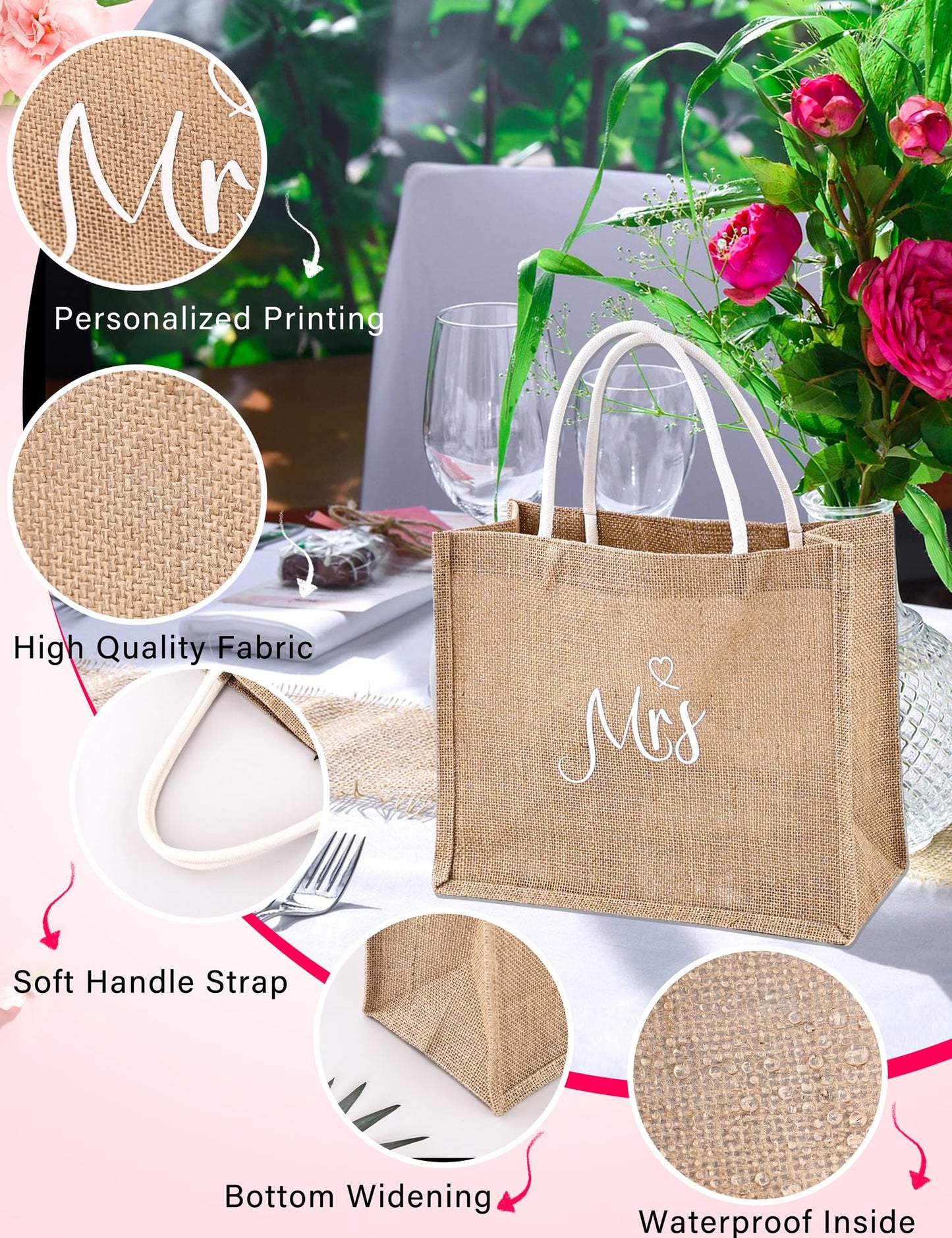 ALHAVONE 6 Pcs Women Bride Robe with Accessories for Bride Bachelorette Party Engagement Honeymoon Bridal Shower Gift (White, LXL)