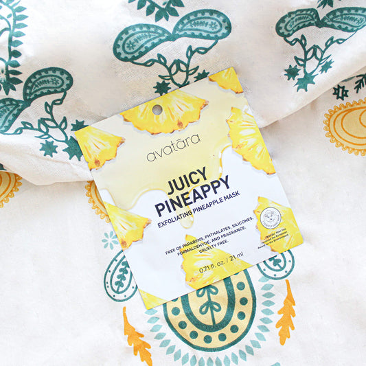 Avatara Juicy Pineappy Exfoliating Facial Mask 15 Sheets, Beauty and Skincare Sheet Masks, Pineapple Extracts and Clean Ingredients for Gently Removing Old Skin Cells for a Refreshed Look, 15 Pack