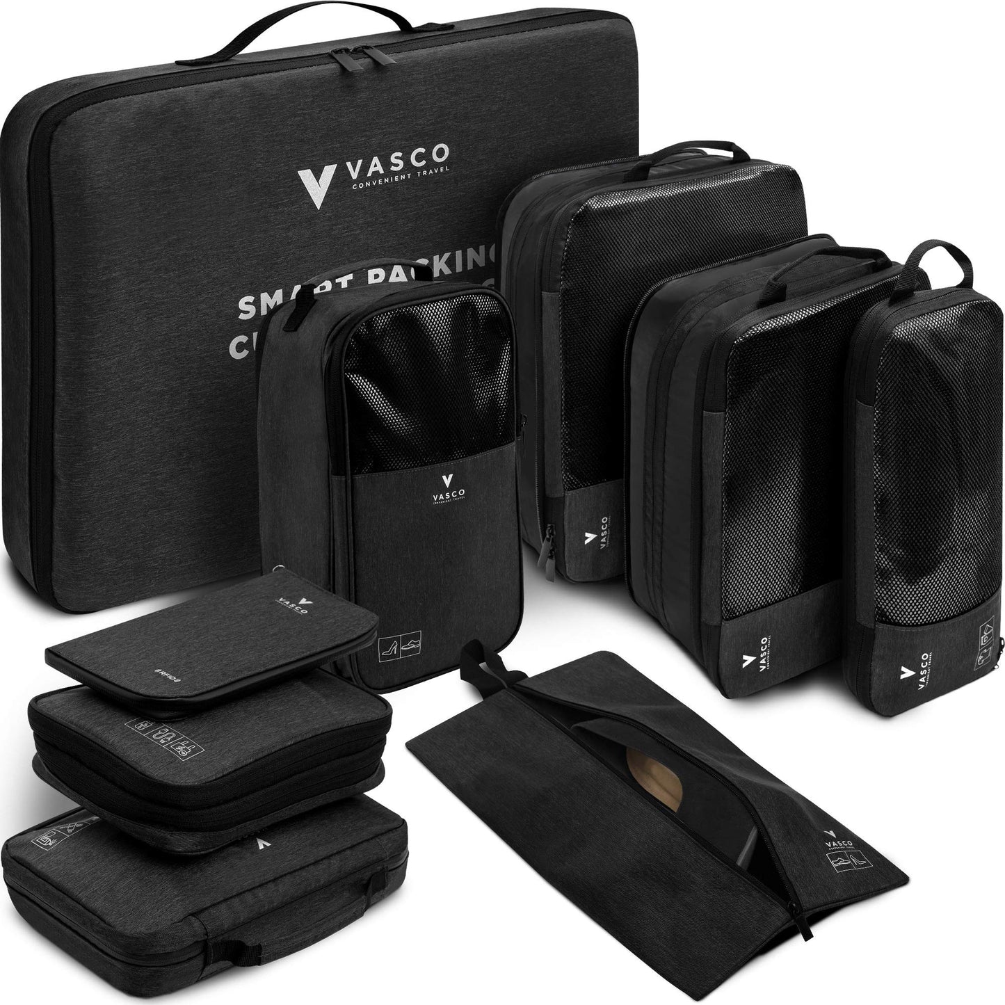 VASCO - Compression Travel Packing Cubes Set (Black New)