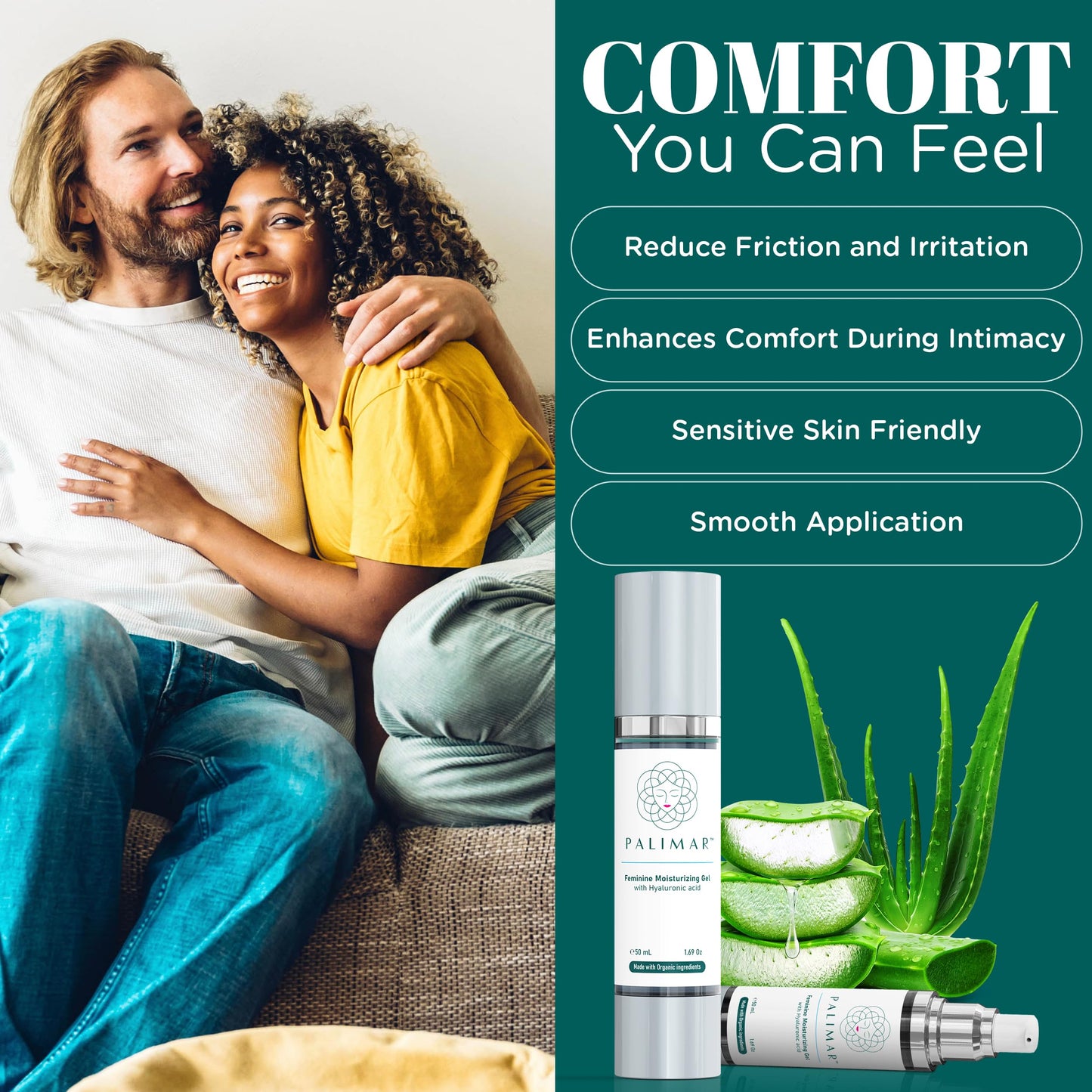 Intimate Care Gel with Hyaluronic Acid, pH Balance Feminine Hydrating Gel, Odorless, Soothing 50ml pH Balance Gel, Non-Irritating, Enhanced Hydration Vulva Balm