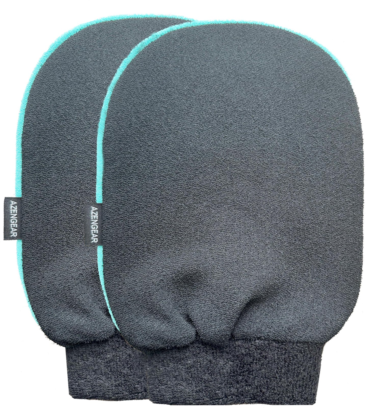 aZengear Deep Exfoliating Glove (2 Pack), Body Scrub Korean Mitt, Kessa Washcloth for Dead Skin, Spray Tan Removal, Keratosis Pilaris, Pore Cleansing, Viscose Natural Fibre