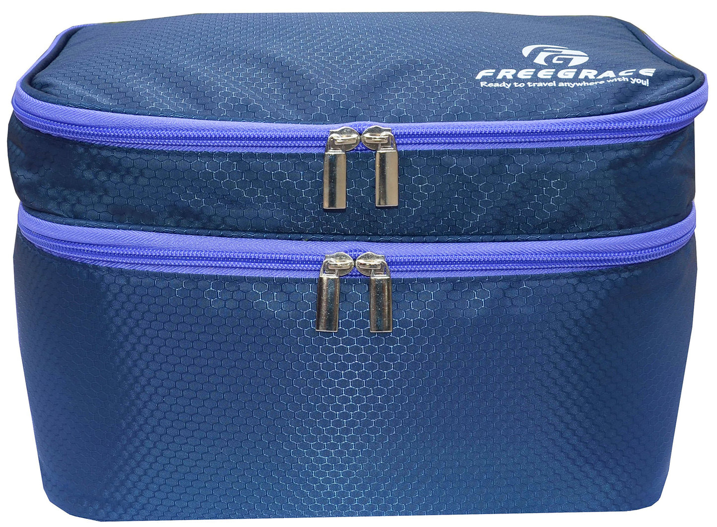 Travel Organizer Underwear Bag - Large Double Layer Packing Storage Bag - Fits Large Bra, Socks, Underpants, Cosmetic, Toiletry kit (Dark Blue)