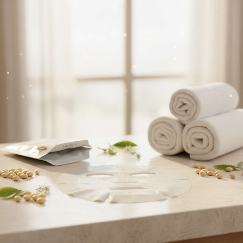 YADAH Daily Green Facial Sheet Mask — vegan eco-friendly skincare with Natto Collagen for elasticity and hydration, available at Glowvoyage.