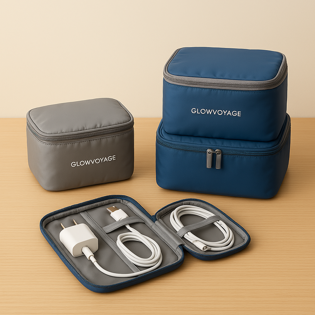 GlowVoyager standard, compression, lingerie, and tech organizer packing cubes