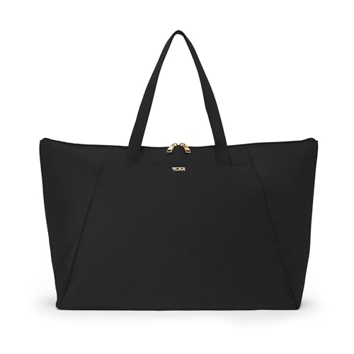 TUMI - Just In Case Tote - Foldable, Lightweight and Compact, Packable Travel Bag - Folds Into Included Pouch - Large, Black with Gold Hardware
