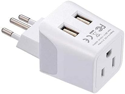 Ceptics Brazil Travel Plug Set - with 2 USB + USA Socket Input - Type C and Type N- Ultra Compact - Safe Grounded Perfect for Cell Phones, Laptops, Camera Chargers