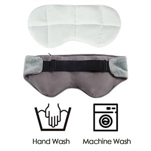 Sivio Weighted Eye Mask for Sleeping, Cooling & Cozy Reversible Blackout Sleep Mask for Women & Men, Microwave Freezable Heavy Blindfold for Migraine, Travel, Meditation, 0.55lbs, Grey