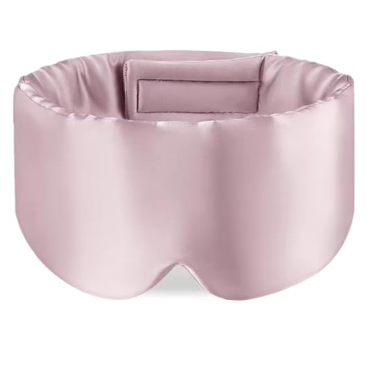 100% Mulberry Silk Sleep Mask, Large Adjustable Eye Cover for Sleeping, Comfortable, Pressure-Free and Breathable Sleeping Masks for Women Men - Pink