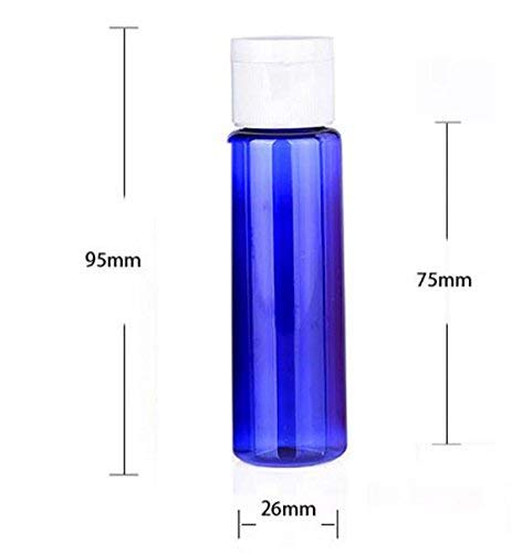 12PCS 30ML / 1oz Empty Plastic Blue Flip Cap Bottle BPA-Free Cobalt Vial Jar Pot Container For Toner Travel Comestic Lotion Makeup Creams Sample Dispensing Shower Gel Water Emollient