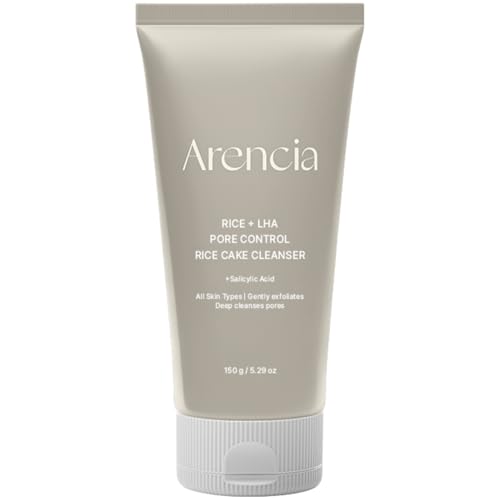 ARENCIA Rice + LHA Pore Control Rice Cake Cleanser with Salicylic Acid - Deep Cleansing, Gentel Exfoliation, All skin types, 5.29 oz