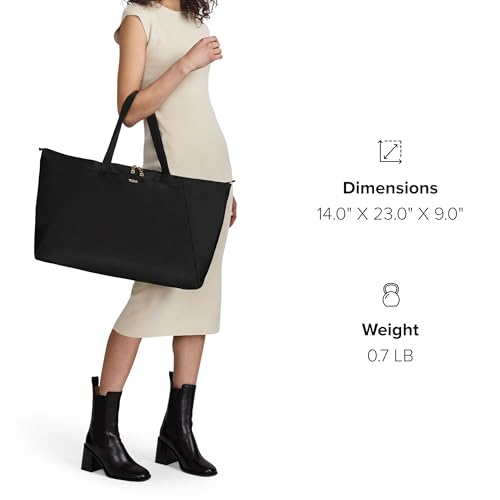 TUMI - Just In Case Tote - Foldable, Lightweight and Compact, Packable Travel Bag - Folds Into Included Pouch - Large, Black with Gold Hardware