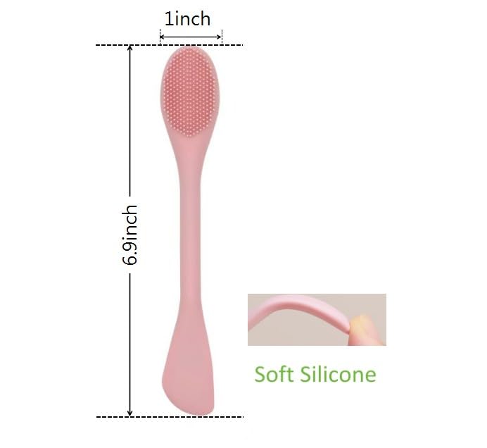 BleshiFashi Premium Silicone Facial Cleansing Brush Combo 4pcs,Mask Applicator and Skincare Brush for Pore Cleansing，Manual Facial Cleansing for Exfoliating Face/Lip/Makeup Removal Scrubber