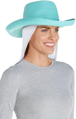 Coolibar UPF 50+ Unisex Windom UV Hat Drape - Sun Protective White