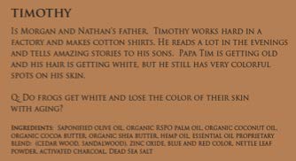 WFG WATERFALL GLEN SOAP COMPANY, LLC, Timothy frog soap, cedar wood and sandalwood, vegan, natural frog bath soap with shea butter 3.5oz