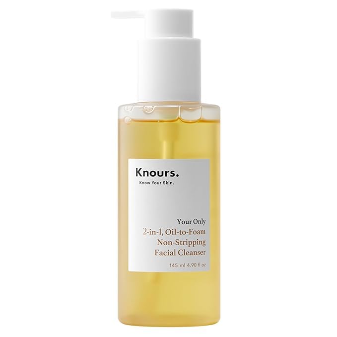 Knours. Korean Cycle and Hormone Conscious 3 M's 2-in-1 Makeup Remover | Oil-to-Foam Non-Stripping Cleanser | Jojoba + Honey | EWG Verified | Non-Drying | 145ml/4.97oz