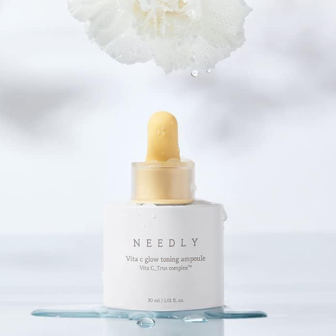 NEEDLY | Vita C Glow Toning Ampoule | Lightweight Brightening Ampoule with Vita C Complex | For Tone Improvement and Moisturizing