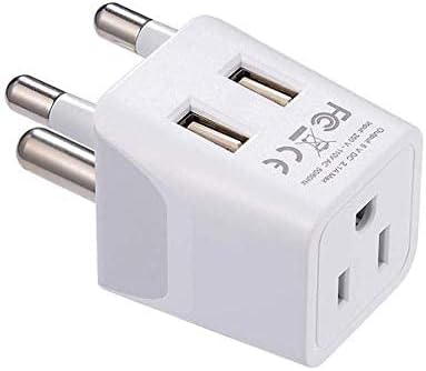 Ceptics South Africa Travel Plug Set - with 2 USB + USA Socket Input - Type M and Type G - Ultra Compact - Safe Grounded Perfect for Cell Phones, Laptops, Camera Chargers