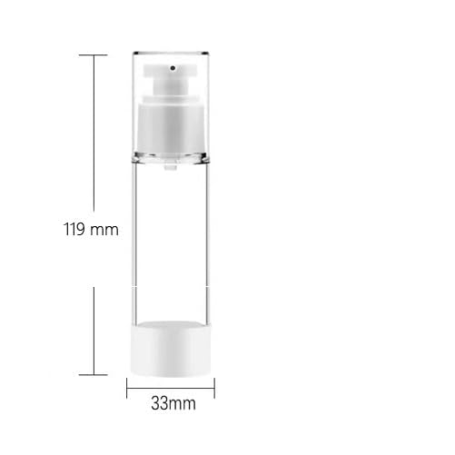 KEAIYYJ- 1 oz Travel Pump Bottle for Toiletries Airless Face Wash Container Small Mini Size Empty Refillable Dispensers 30ml 2 Pack