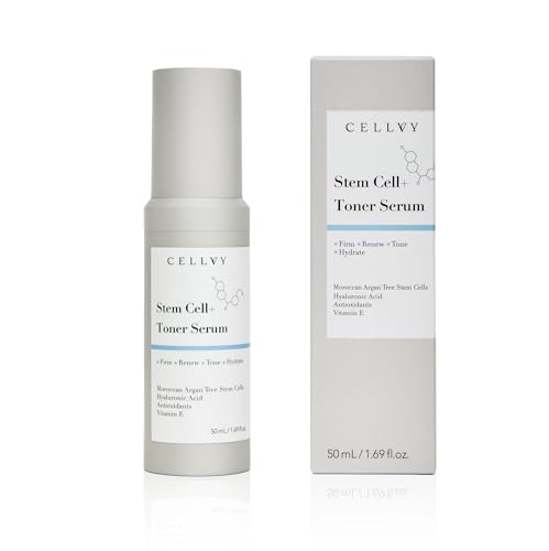 CELLVY Korean Stem Cell + Toner Serum w/Moroccan Argan Tree Stem Cells, Hyaluronic Acid & Antioxidants, Firming, Hydrating, Anti-Aging, Boosts Collagen Production, Cooling w/Aloe Vera