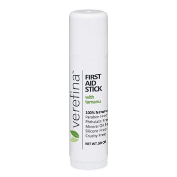Verefina First Aid Stick with Tamanu Oil – Natural Solution for Cuts, Scrapes, Bug Bites & Minor Skin Irritations – Antioxidant Moisturizer, 100% Natural Ingredients, 0.50 oz