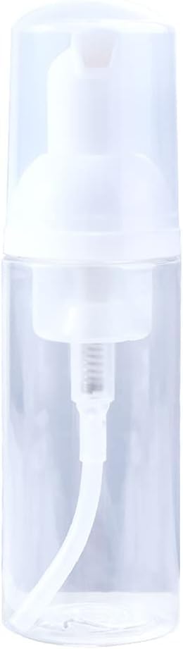 Clear Plastic Foam Pump Bottle Set,30/40/50/60ml Portable Travel Mini Cosmetic Dispenser Shampoo Cleanser Empty Bottle,Refillable Containers (60ml)