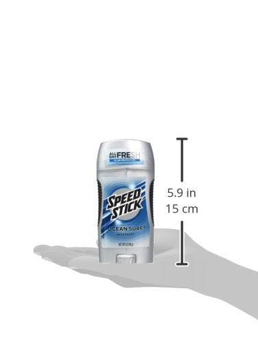 Speed Stick Underarm Deodorant for Men, Aluminum Free, Ocean Surf - 3 Ounce (Pack of 6)