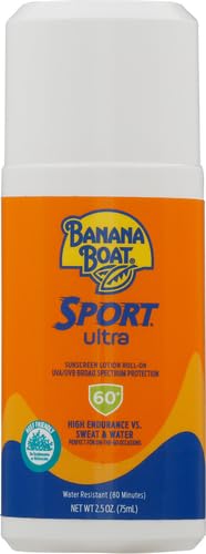 Banana Boat Sport Ultra SPF 60 Roll On Sunscreen, 2.5oz | Travel Size Sunscreen Roller, Roll On Sunblock SPF 60, Oxybenzone-Free, Water Resistant, 2.5oz