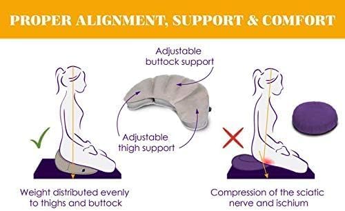 Air Meditator Inflatable Meditation Cushion and Travel Pillow – Meditate on Air in Total Comfort with Adjustable Three-Chamber Design for Enhanced Posture and Portability, Black