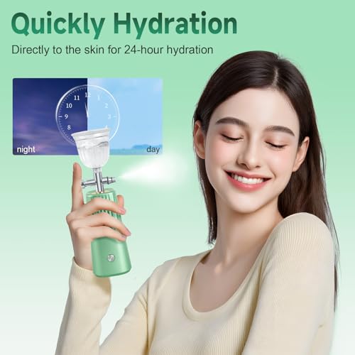 DUUOO Nano Facial Mister – Portable Face Steamer with 0.3mm Mist, USB Rechargeable Atomizer for Deep Hydration, Use with Water or Toner – Mini Skincare & Makeup Mister for Travel and Daily Use