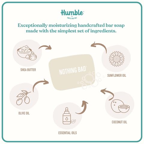 Humble Brands Handcrafted Bar Soap, Organic Cold Processed Soap Bars, Moisturizing Face & Body Cleanser - Mountain Lavender