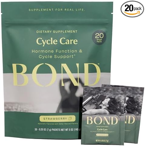 BOND Cycle Care - Hormone Balancing Prenatal Vitamins for Women - Supports PMS, Regular Menstrual Cycles, Mood Swings with Ashwagandha, Magnesium, Probiotics - Strawberry Drink Mix - 20 Travel Packs