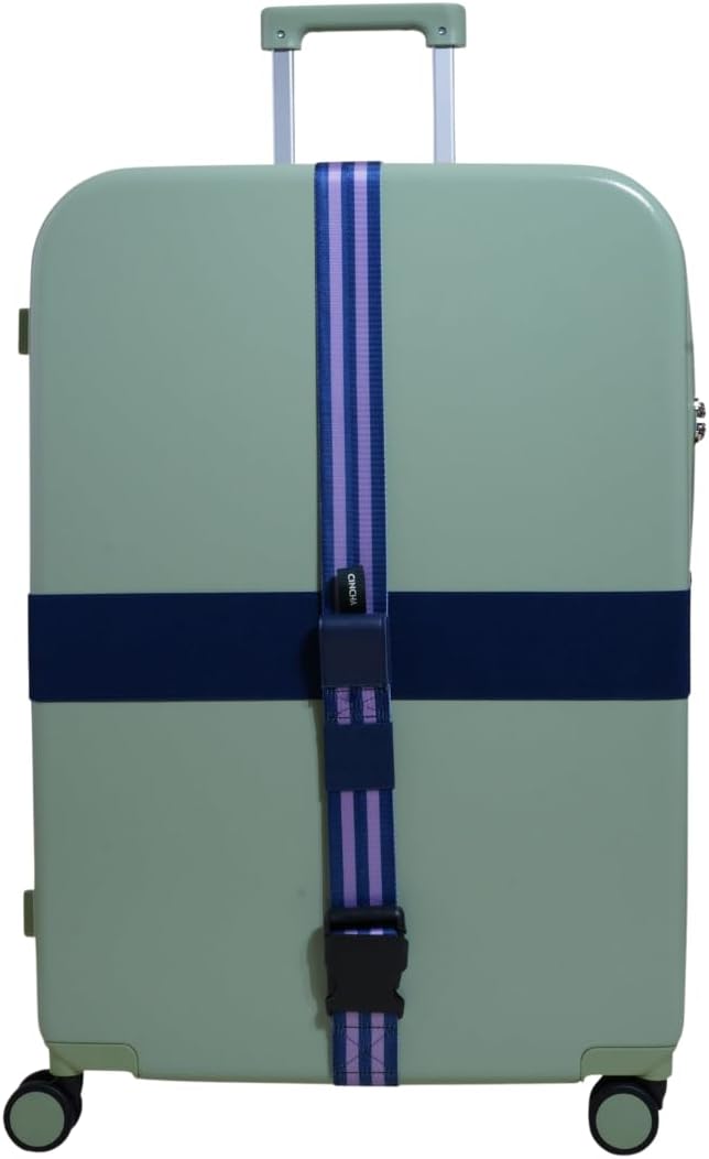 Cincha Travel Adjustable Luggage Strap, Fits Carry-On and Checked Bags, TSA Approved, Shark Tank Brand, Premium Travel Accessory (Hyacinth)