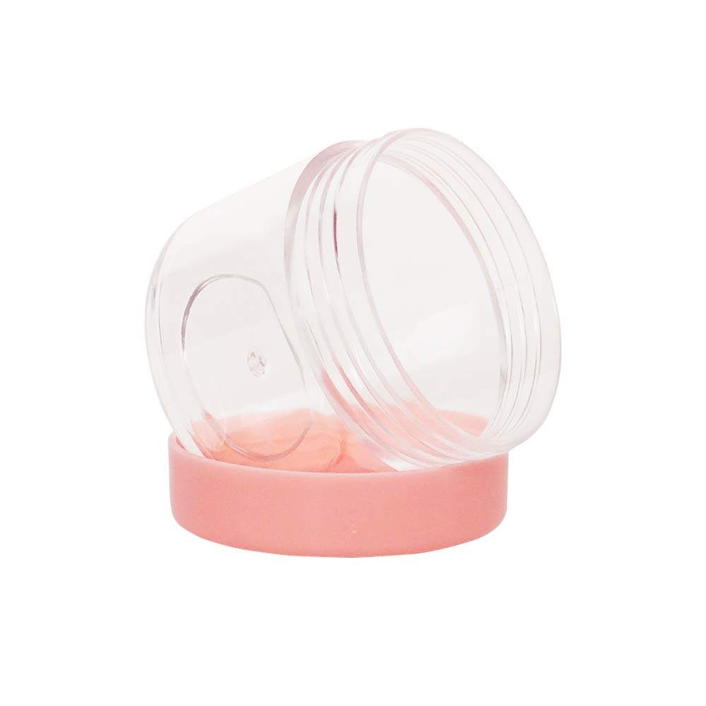 Wopanxye 20pcs 20ml Mini Travel Jars with Pink Lids for Cosmetics, 20g Plastic Small Pot for Beauty Container, Makeup Sample Eyeshadow, Face Cream, Lip Gloss Balm, Powder, Lotion, Toner, Homemade DIY