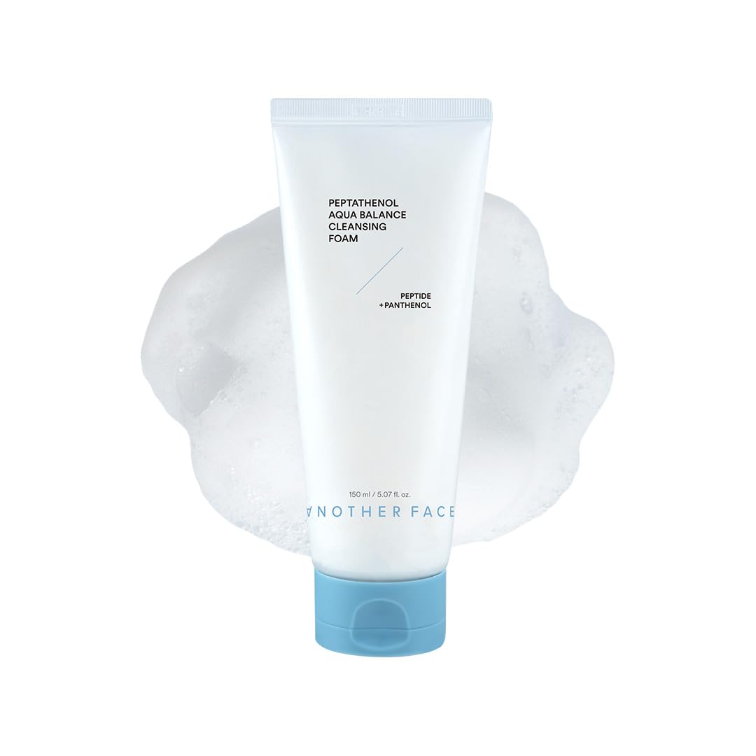 ANOTHERFACE PEPTATHENOL™ Aqua Balance Cleansing Foam 5.07 Fl. Oz., Peptied, Panthenol, Daily Low pH Facial Deep Cleanser, Hydrating Bubble Foam, Korean Skin Care, Mild for Sensitive Skin, Vegan