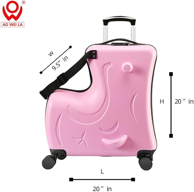 Kids Ride On Suitcase with Wheels, Scooter Luggage for Toddlers Travel, Durable Children's Suitcase for Boys & Girls Ages 2-12 Years