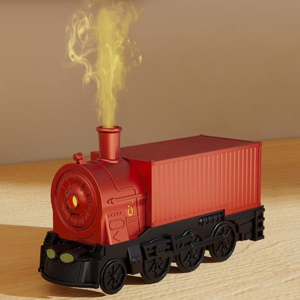 Train Diffuser, Quiet Train Humidifier, Train Diffusers for Essential Oils, Container Train Design Aromatherapy Diffuser with Colorful Light, Humidifiers for Bedroom Home Office, Diffusers for Home