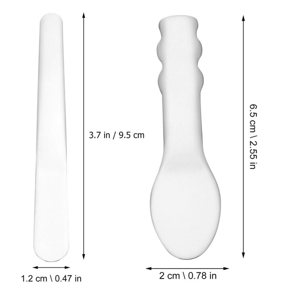 Healifty Stainless Steel Eye Cream Spoon Set - 2Pcs Reusable Skincare Spatula for Creams Lotions and Moisturizers Mini Metal Applicator for Face Care