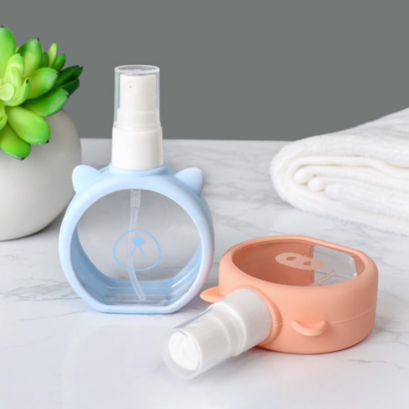 MERRYHAPY Travel Spray Bottle Set 4 Pack 3.93 Inch Refillable Mini Plastic Bottles for Perfume Essential Oils Water Misting Tsa Approved