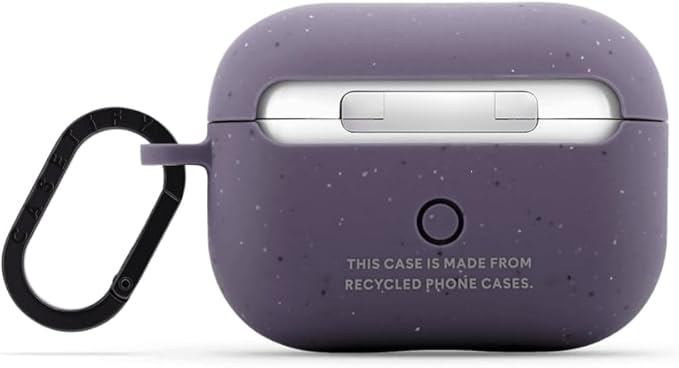 CASETiFY Bounce Airpods Pro (1st/2nd Gen) Case with Ring - Black Kingsnake - Matte Deep Purple